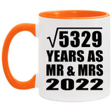 73rd Anniversary Square Root of 5329 Years As Mr & Mrs 2022 - 11oz Accent Mug Orange
