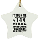 12th Birthday Took Square Root of 144 Years To Awesome - Star Ornament