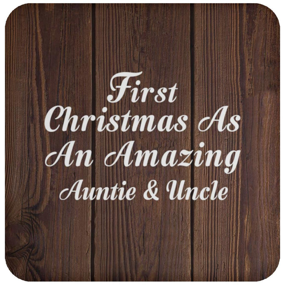 First Christmas As An Amazing Auntie & Uncle - Drink Coaster D
