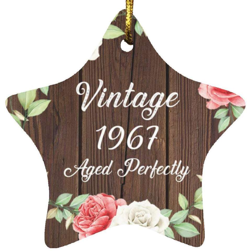 57th Birthday Vintage 1967 Aged Perfectly - Star Ornament A