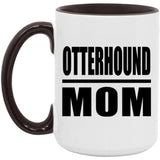 Otterhound Mom - 15oz Accent Mug Black