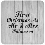 First Christmas As Mr & Mrs Williamson - Drink Coaster F