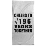 14th Anniversary Cheers To Square Root of 196 Years Together - Hand Towel