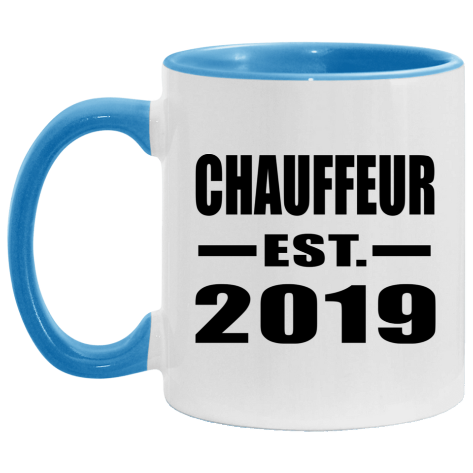 Chauffeur Established EST. 2019 - 11oz Accent Mug Blue