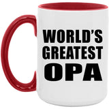 World's Greatest Opa - 15oz Accent Mug Red