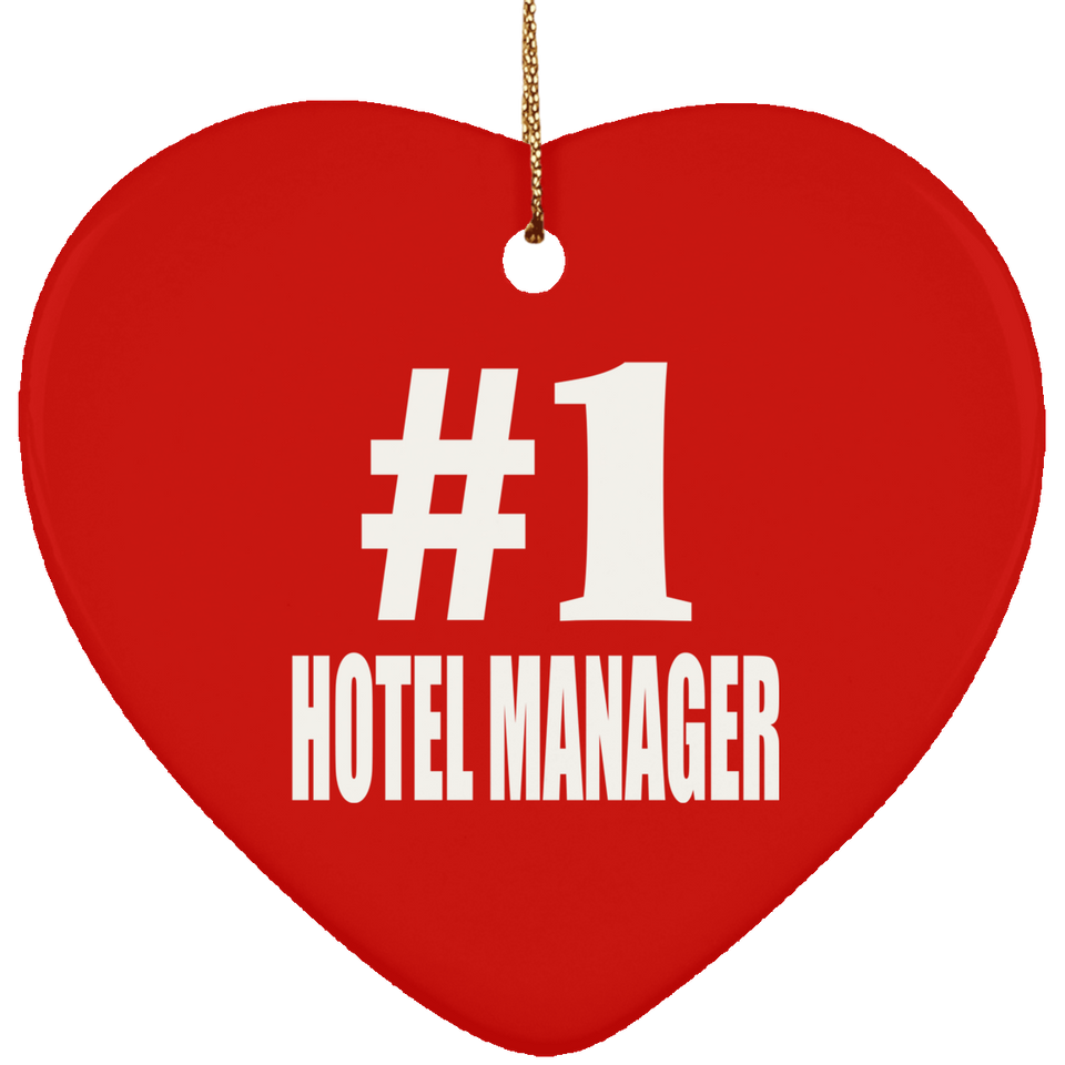 Number One #1 Hotel Manager - Heart Ornament