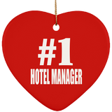 Number One #1 Hotel Manager - Heart Ornament