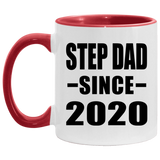 Step Dad Since 2020 - 11oz Accent Mug Red