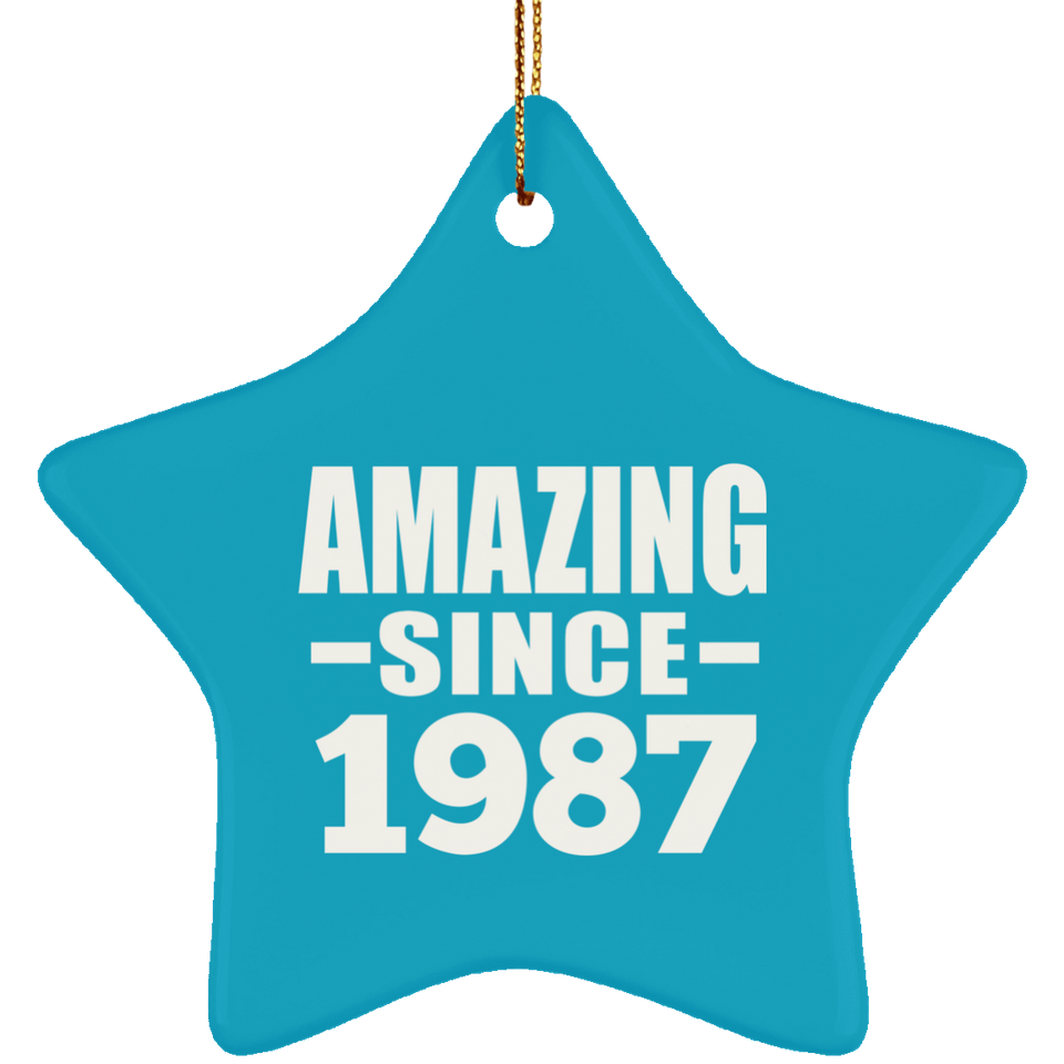 37th Birthday Amazing Since 1987 - Star Ornament