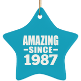 37th Birthday Amazing Since 1987 - Star Ornament