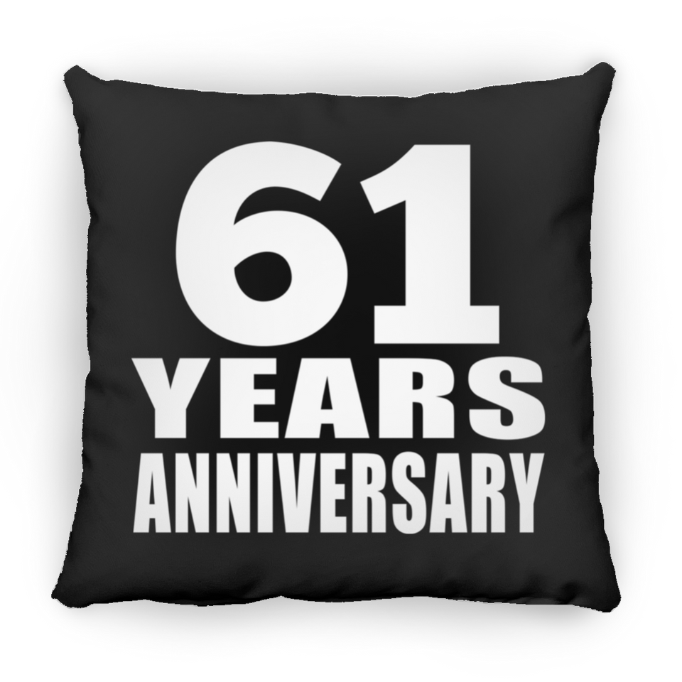 61st Anniversary 61 Years - Throw Pillow Black