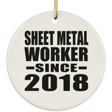 Sheet Metal Worker Since 2018 - Circle Ornament