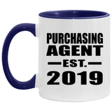 Purchasing Agent Established EST. 2019 - 11oz Accent Mug Purple