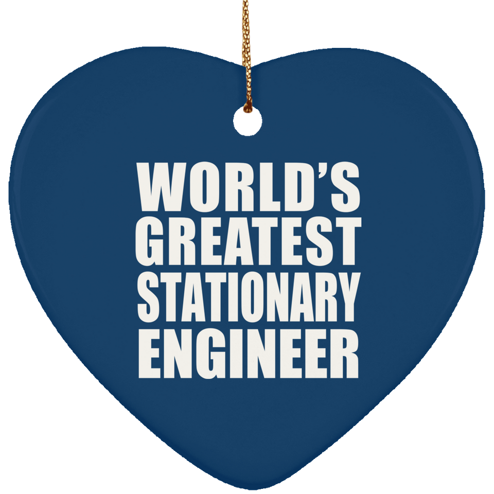 World's Greatest Stationary Engineer - Heart Ornament