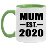 Mum Established EST. 2020 - 11oz Accent Mug Green