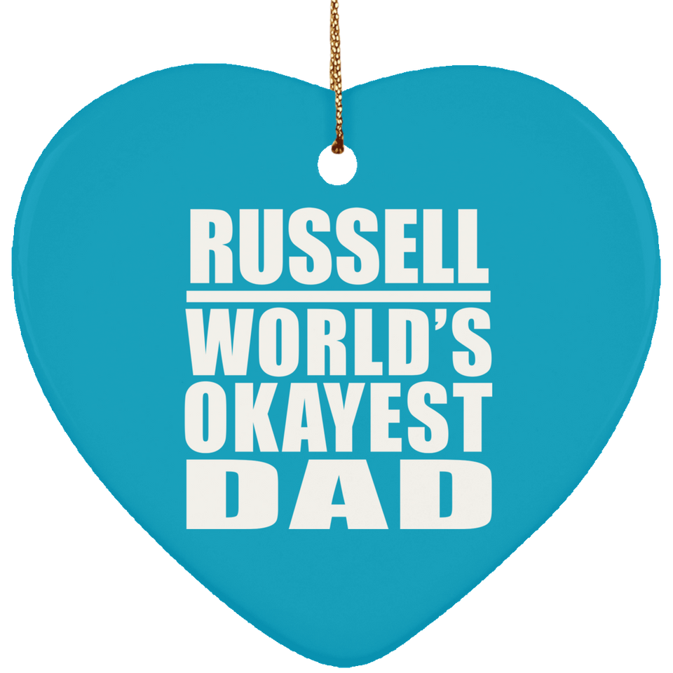 Russell World's Okayest Dad - Heart Ornament