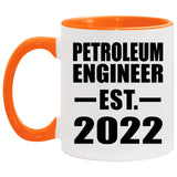 Petroleum Engineer Established EST. 2022 - 11oz Accent Mug Orange