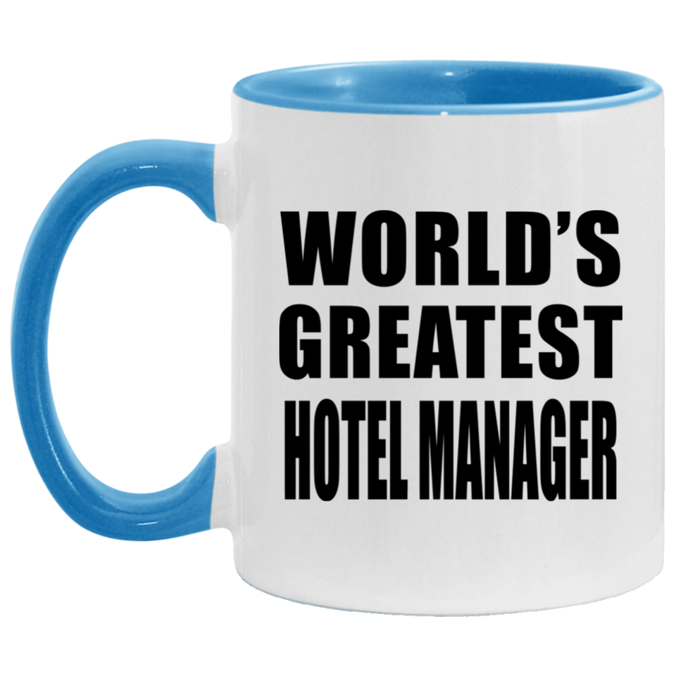 World's Greatest Hotel Manager - 11oz Accent Mug Blue