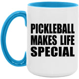 Pickleball Makes Life Special - 15oz Accent Mug Blue