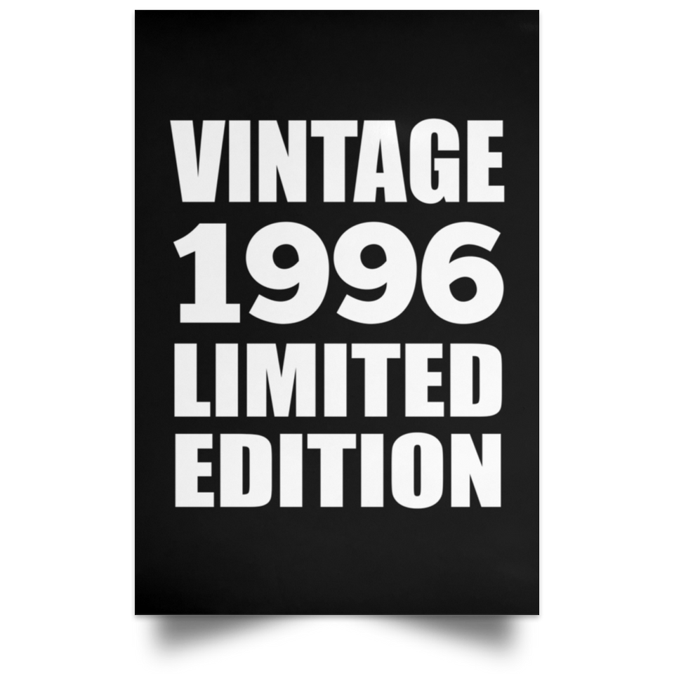 28th Birthday Vintage 1996 Limited Edition - Poster Portrait
