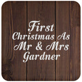 First Christmas As Mr & Mrs Gardner - Drink Coaster D