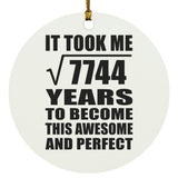 88th Birthday Took Square Root of 7744 Years To Awesome - Circle Ornament