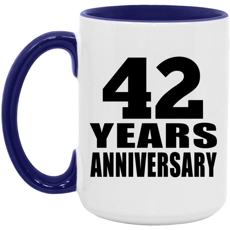 42nd Anniversary 42 Years Anniversary - 15oz Accent Mug Purple