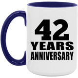 42nd Anniversary 42 Years Anniversary - 15oz Accent Mug Purple