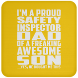 Proud Safety Inspector Dad Of Awesome Son - Drink Coaster