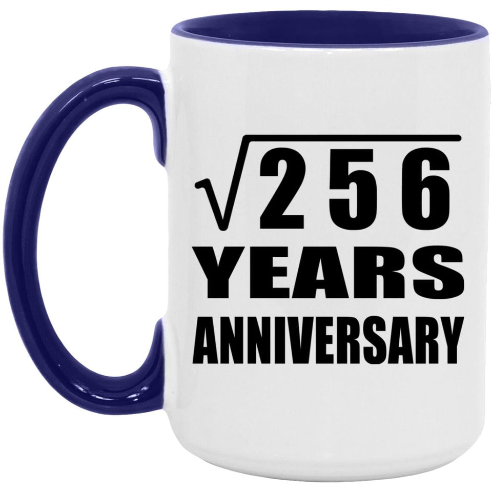 16th Anniversary Square Root of 256 Years Anniversary - 15oz Accent Mug Purple