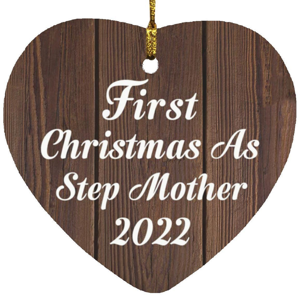 First Christmas As Step Mother 2022 - Heart Ornament D