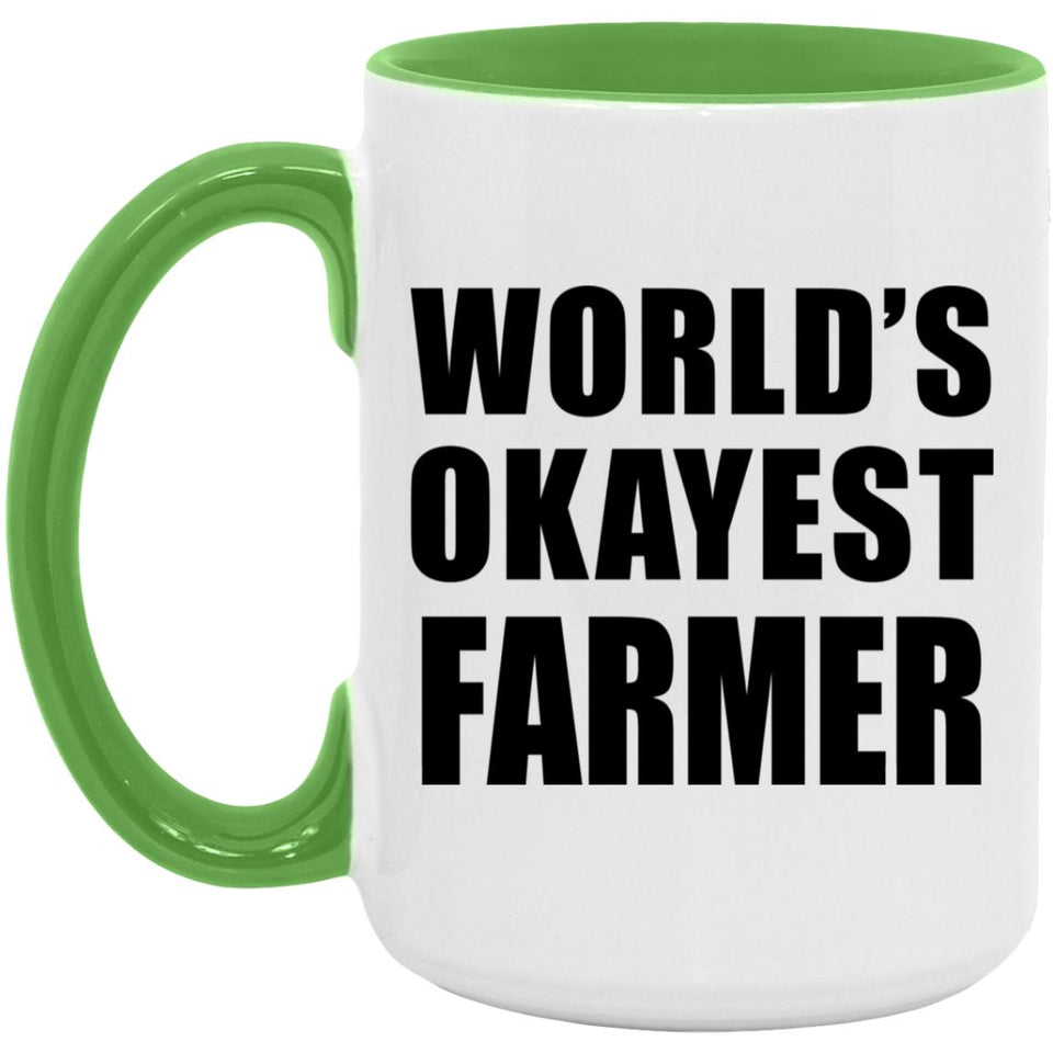 World's Okayest Farmer - 15oz Accent Mug Green