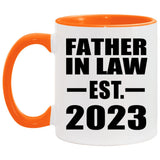 Father In Law Established EST. 2023 - 11oz Accent Mug Orange