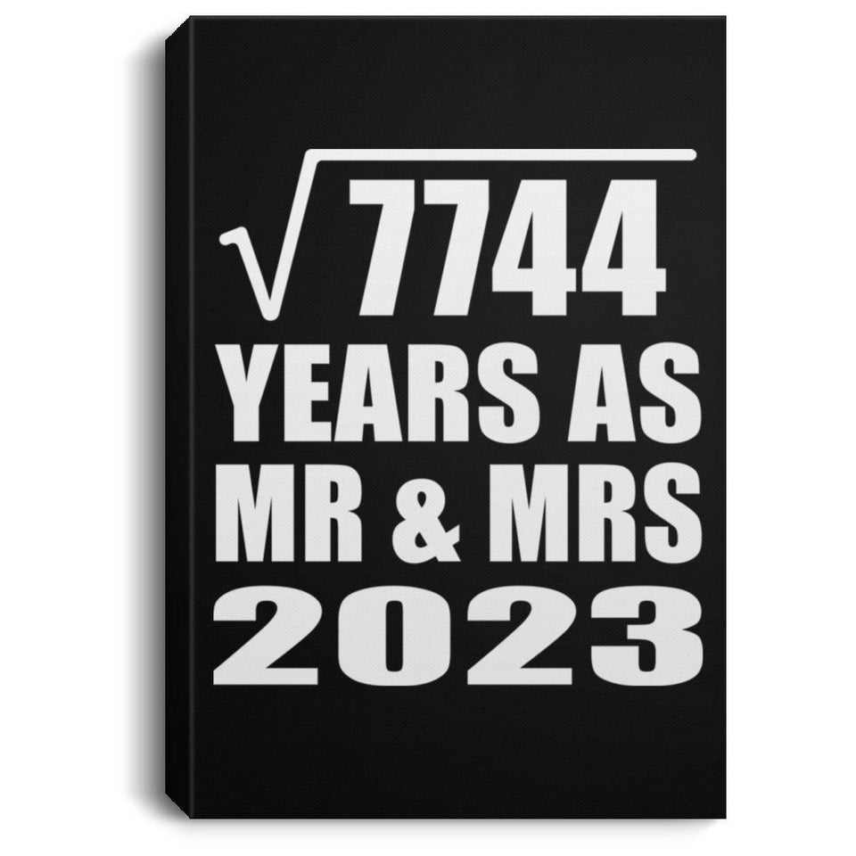 88th Anniversary Square Root of 7744 Years As Mr & Mrs 2023 - Canvas Portrait