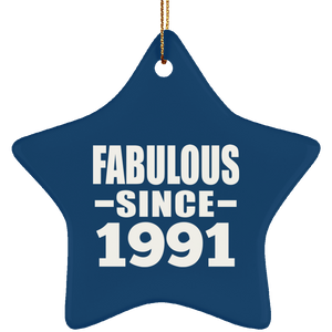 33rd Birthday Fabulous Since 1991 - Star Ornament