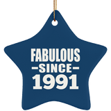 33rd Birthday Fabulous Since 1991 - Star Ornament