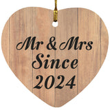 Anniversary Mr & Mrs Since 2024 - Heart Ornament C