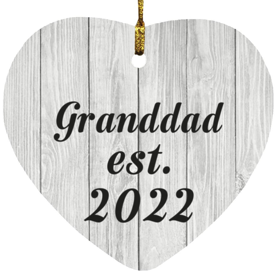 Granddad Established Est. 2022 - Heart Ornament F