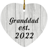 Granddad Established Est. 2022 - Heart Ornament F