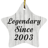 21st Birthday Legendary Since 2003 - Star Ornament F