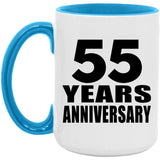 55th Anniversary 55 Years - 15oz Accent Mug Blue