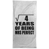 2nd Anniversary Square Root of 4 Years of Mrs Perfect - Hand Towel