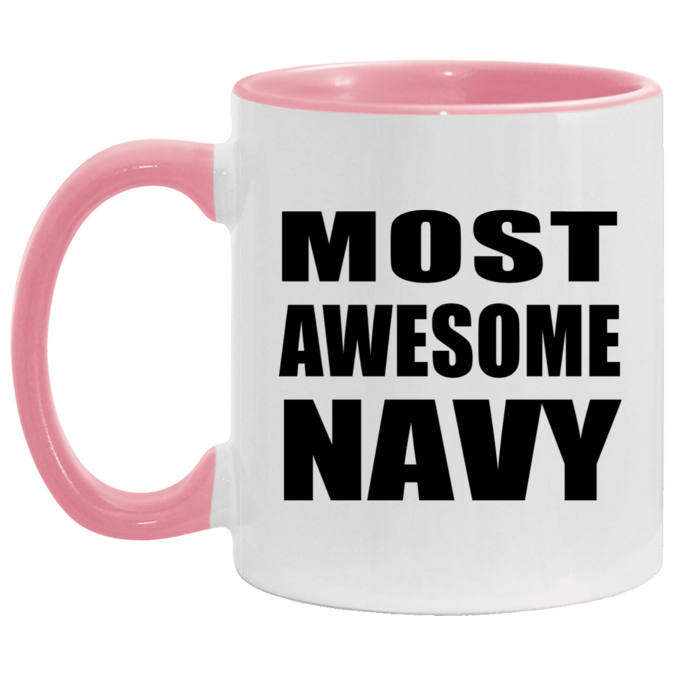 Most Awesome Navy - 11oz Accent Mug Pink