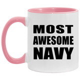 Most Awesome Navy - 11oz Accent Mug Pink