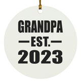 Grandpa Established EST. 2023 - Circle Ornament