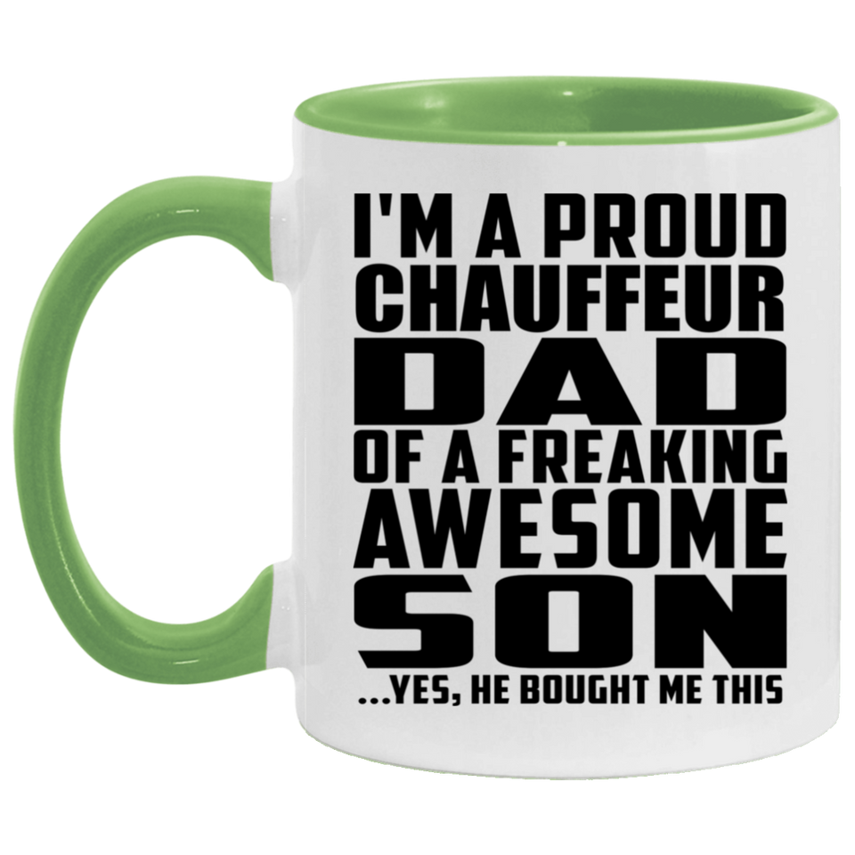 Proud Chauffeur Dad Of Awesome Son - 11oz Accent Mug Green