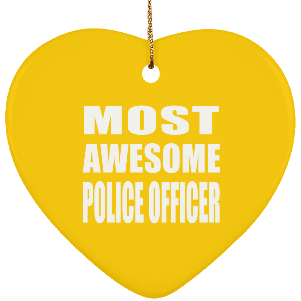 Most Awesome Police Officer - Heart Ornament