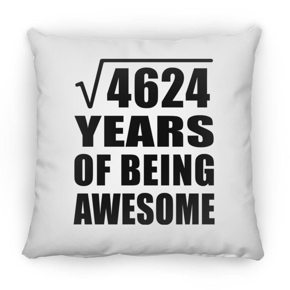 68th Birthday Square Root of 4624 Years of Being Awesome - Throw Pillow