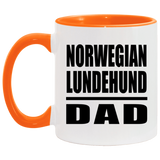 Norwegian Lundehund Dad - 11oz Accent Mug Orange
