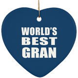 World's Best Gran - Heart Ornament